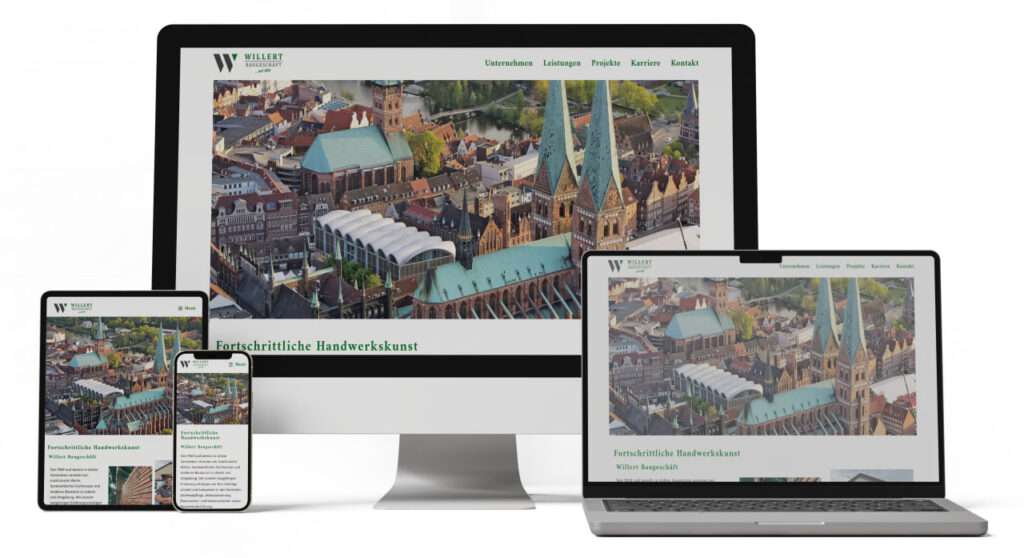 Webdesign Lübeck SEO Lübeck Northbay Digital & Design Mockup - Willert Baugeschäft GmbH