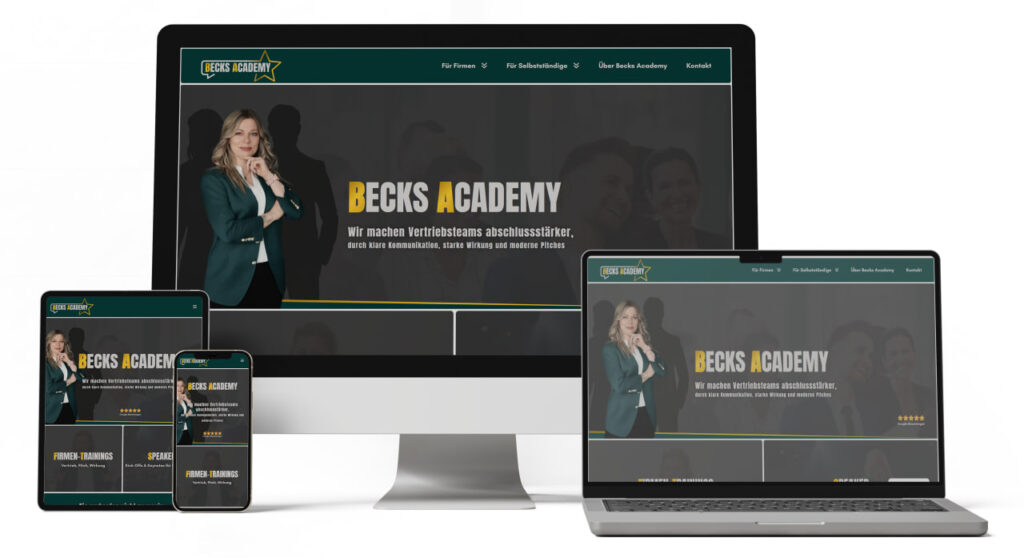 Webdesign SEO Lübeck Northbay Digital & Design MockUp becks-academy